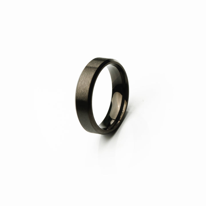 Matte Stroked Black Ring