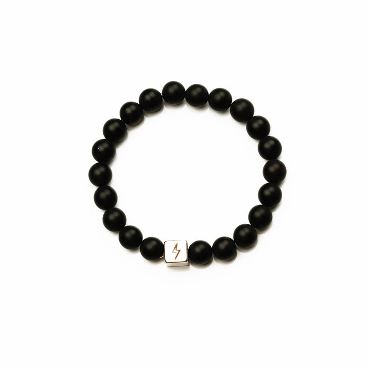 Matte Black Agate Stone Bracelet