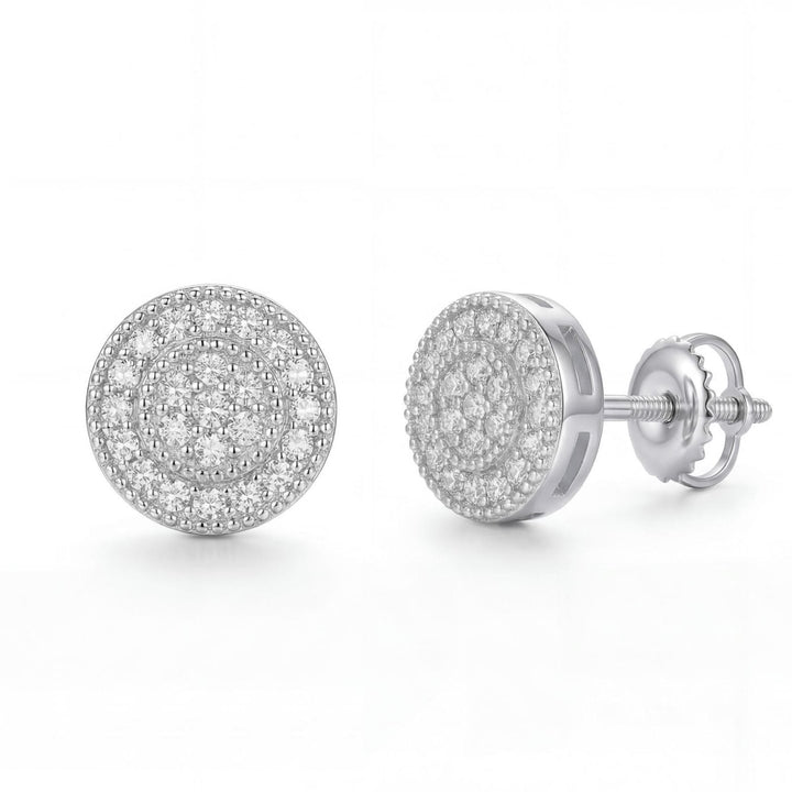 Round Pavé Moissanite Stud